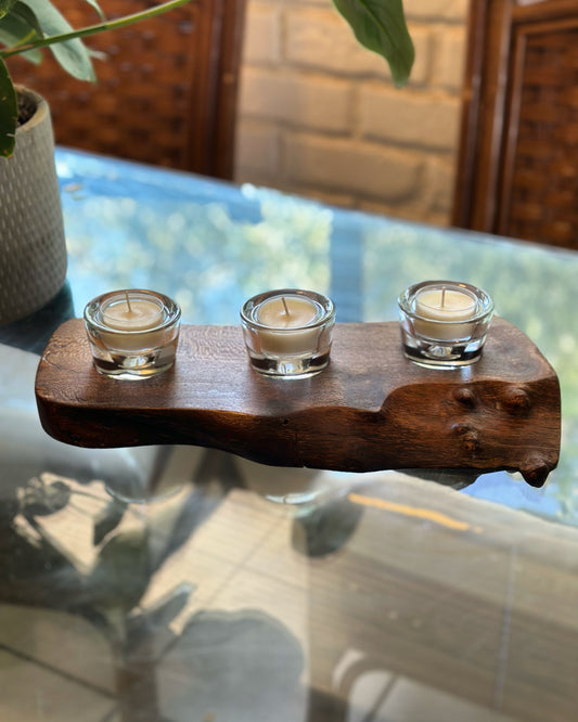 Wood Crafted Votive Candle Holder